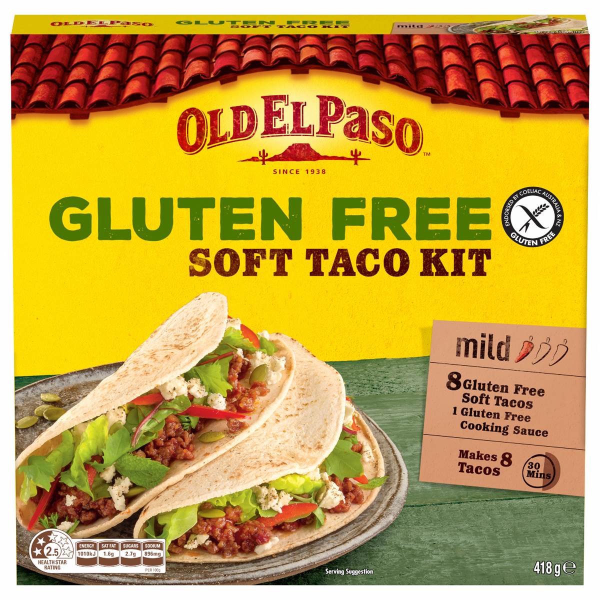 Old El Paso Gluten Free Soft Taco Kit Mexican Style 418g