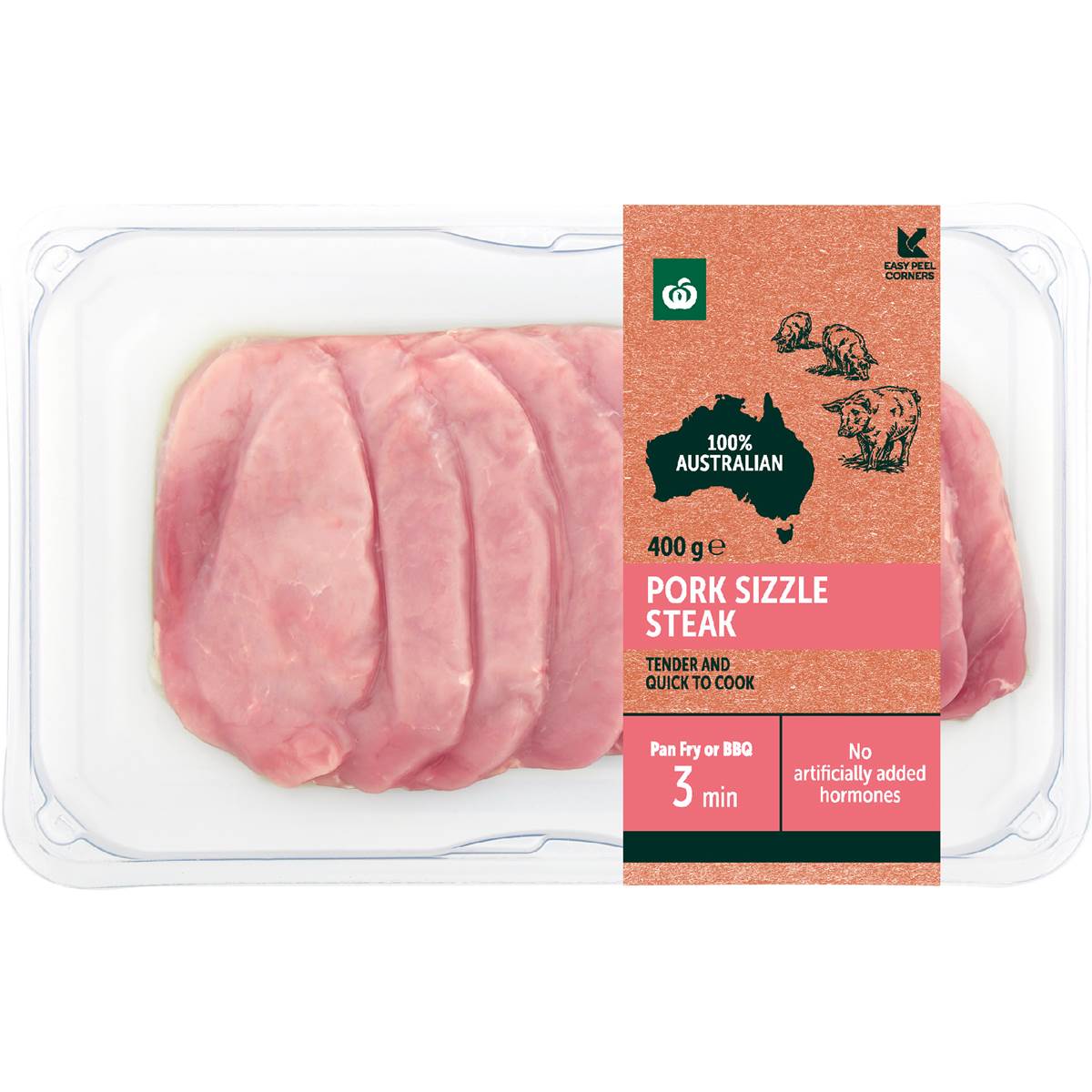 Woolworths Pork Sizzle Steak 400g
