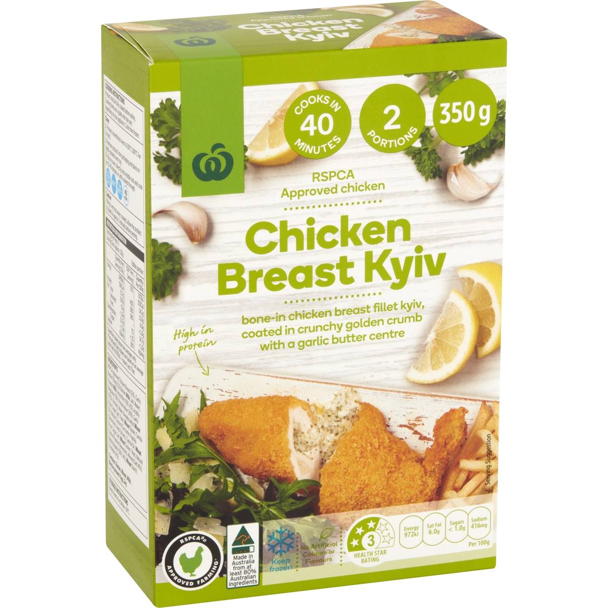 Calories in Woolworths Chicken Breast Kiev calcount