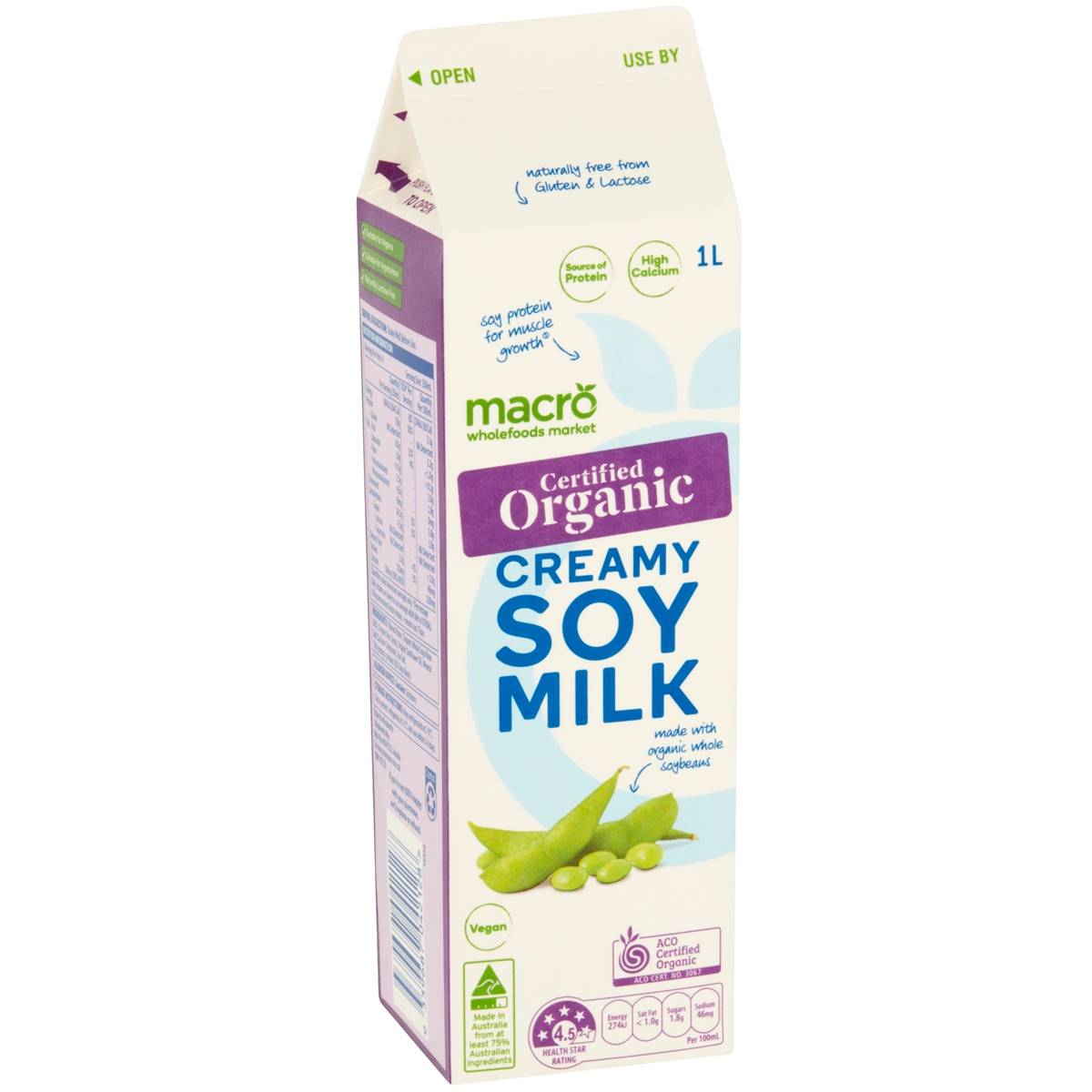 Calories in Macro Organic Creamy Soy Milk calcount