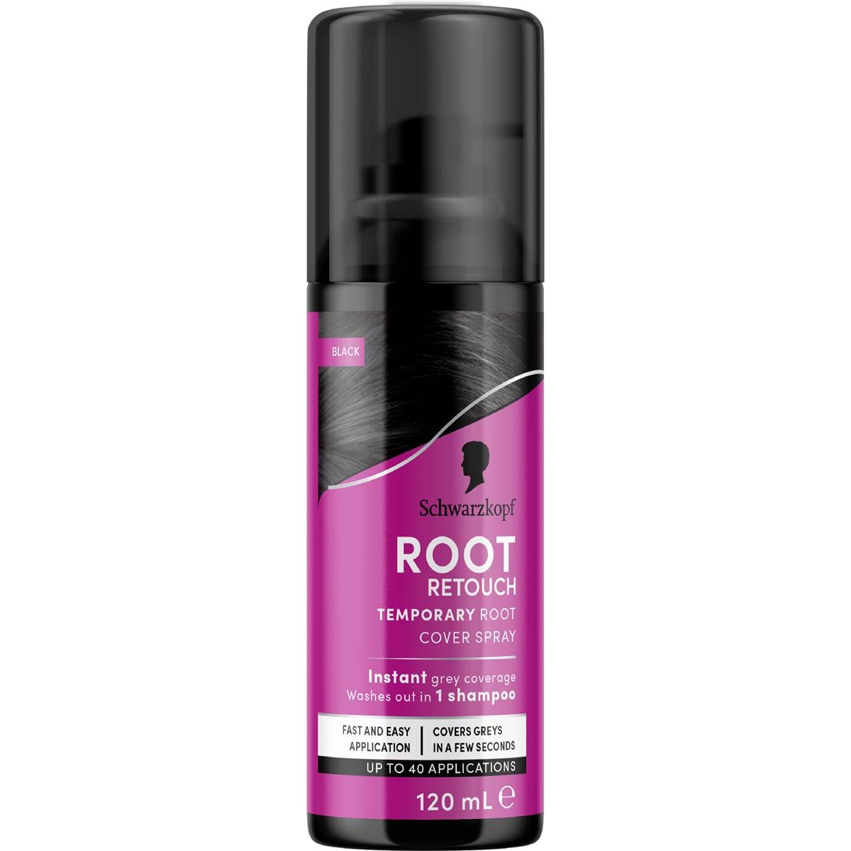 Schwarzkopf Black Root Retoucher Hair Colour Grey Cover 70g