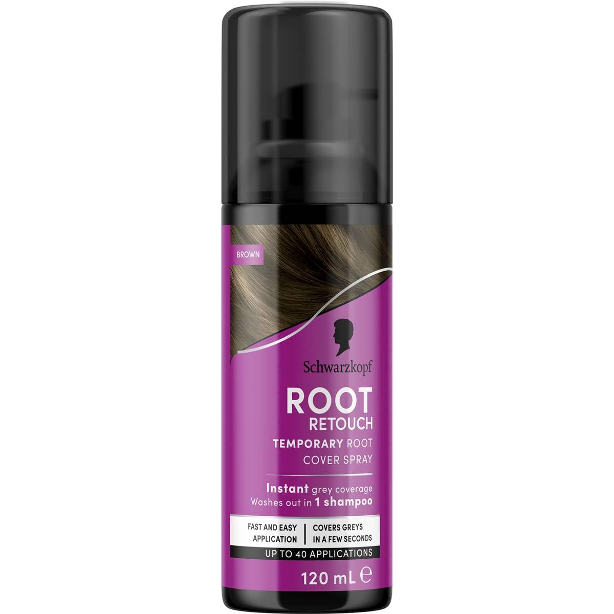 Schwarzkopf Brown Root Retoucher Hair Colour Grey Cover 120mL