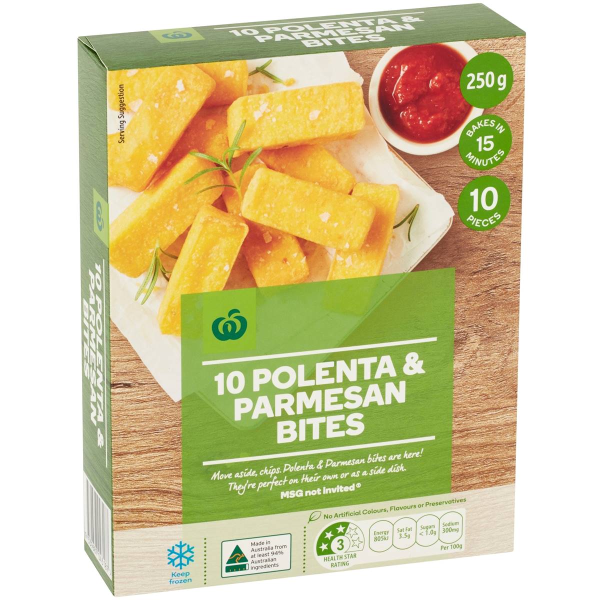 Calories in Woolworths Polenta & Parmesan Chips