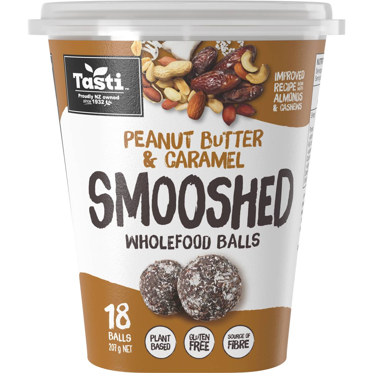 Calories in Tasti Peanut Butter and Caramel Smooshed Wholefood Balls