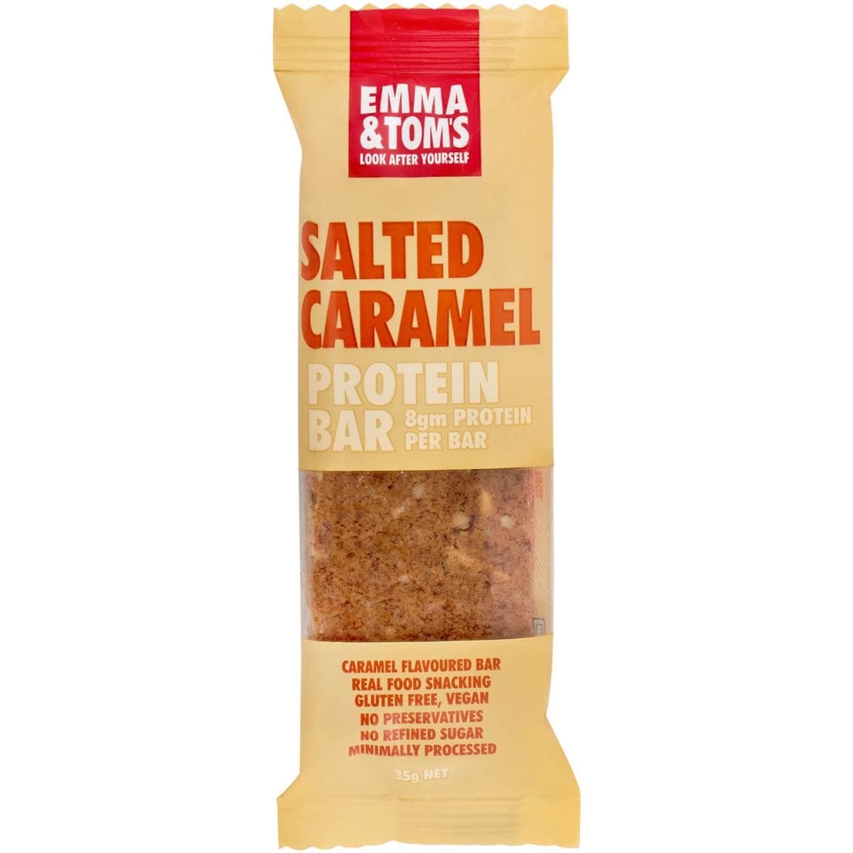 401 calories in Emma & Tom's Salted Caramel Protein Bar (100g) calcount