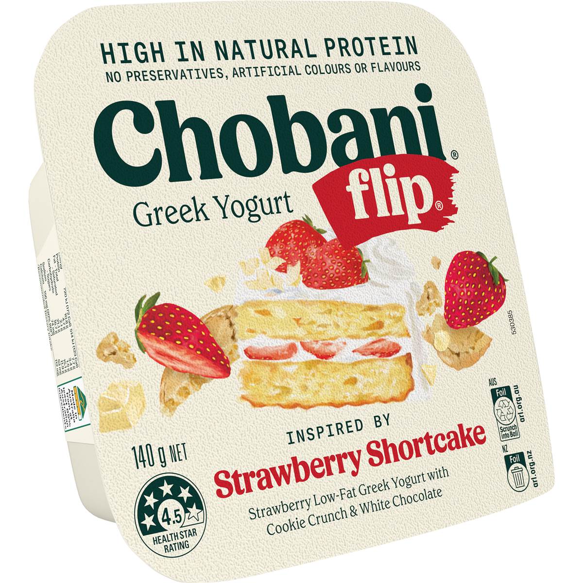 Chobani Flip Greek Yoghurt Strawberry Shortcake 140g