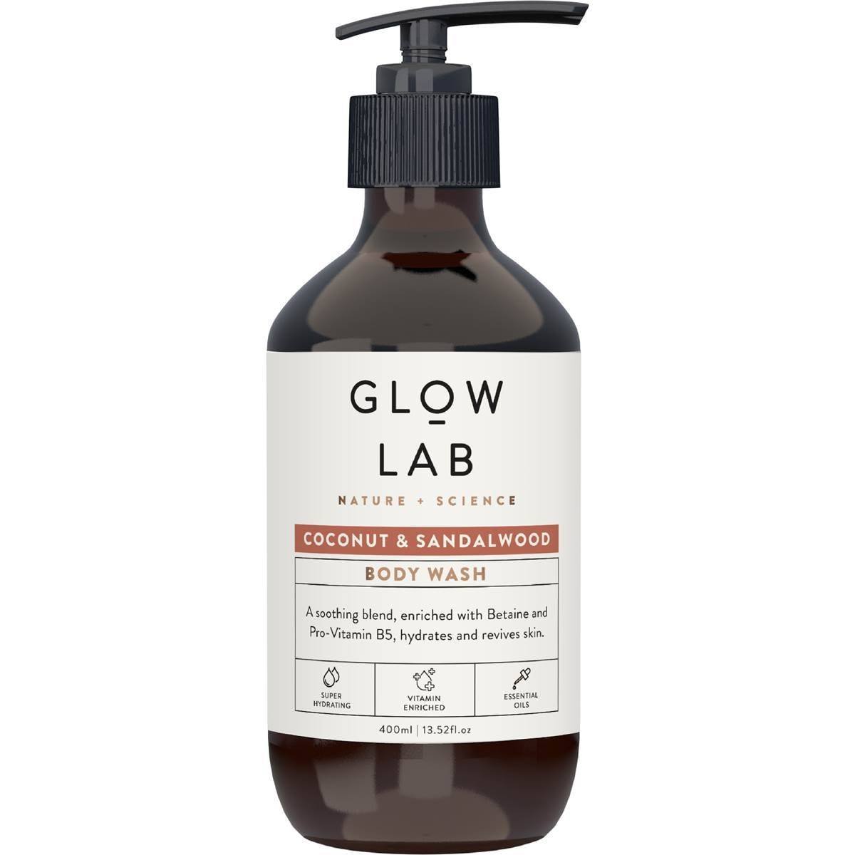Glow Lab Coconut & Sandalwood Body Wash 400mL
