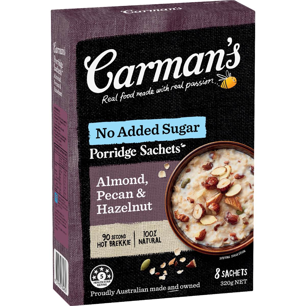 Carman's Porridge Sachets Almond Pecan & Hazelnut