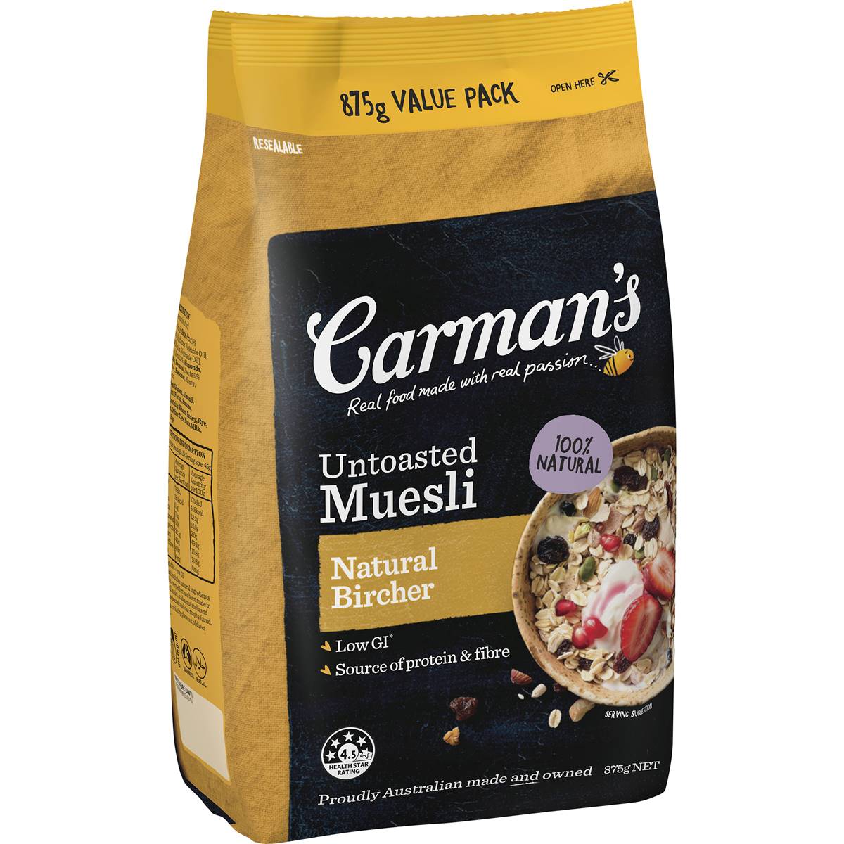 Calories in Carman's Muesli Natural calcount