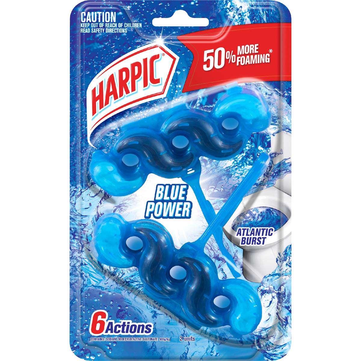 Harpic Blue Power Atlantic Burst Toilet Cleaner Block 2 pack
