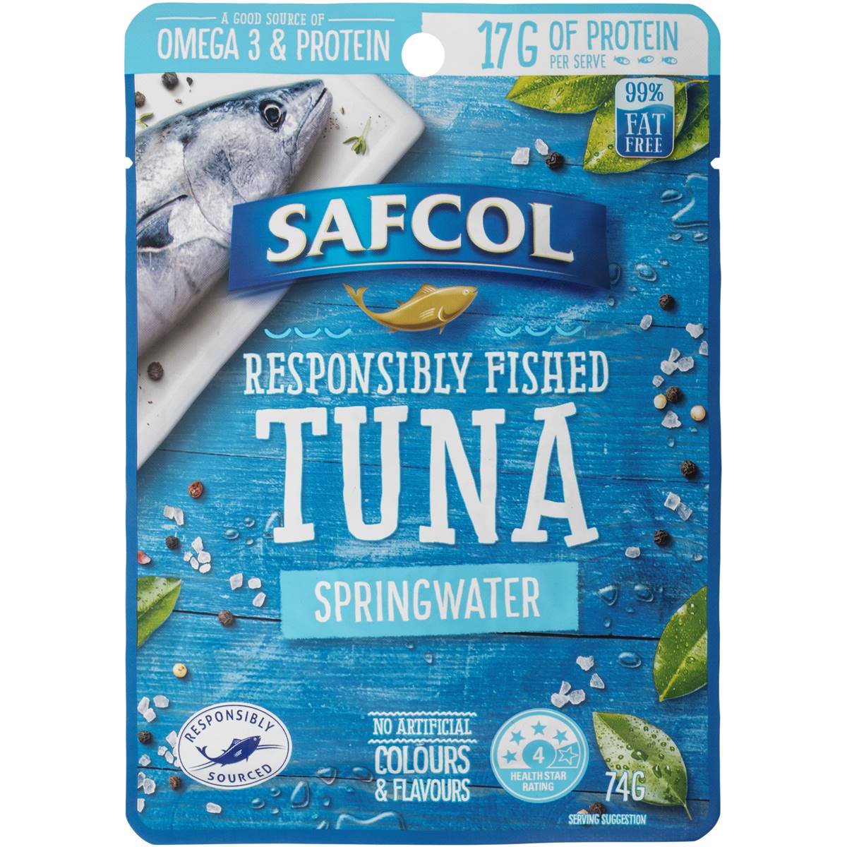 Calories in Safcol Tuna Springwater calcount