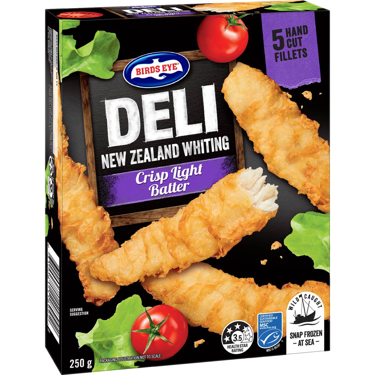 Birds Eye Deli New Zealand Whiting Fillets Light Batter 250g