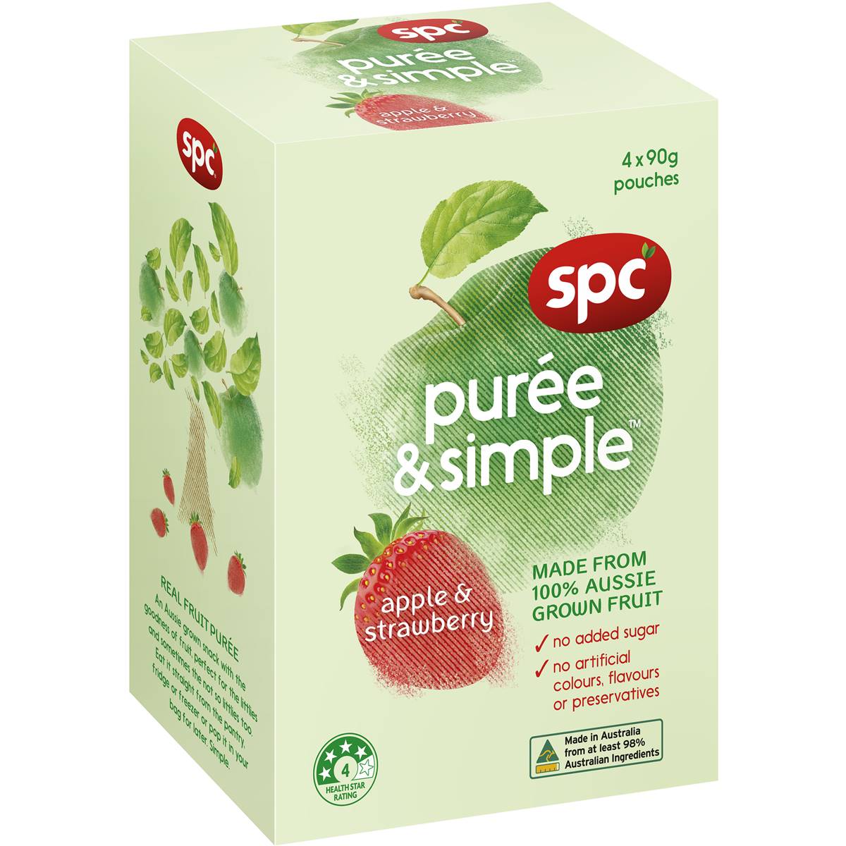 Calories in Spc Puree & Simple Apple & Strawberry Fruit Puree Pouch