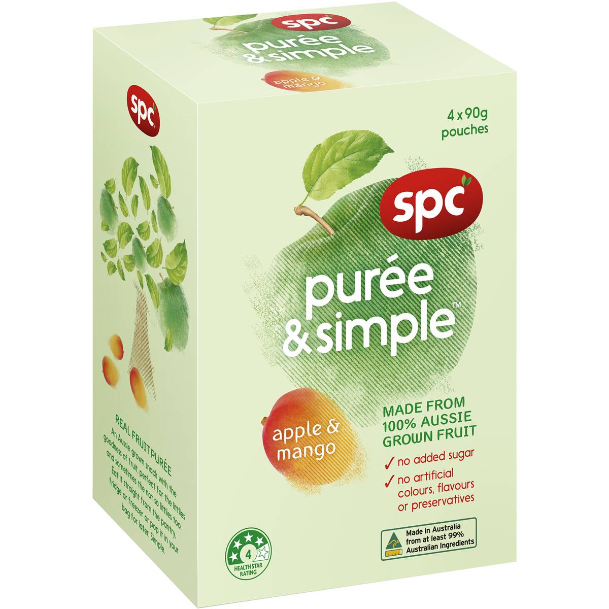 Calories in Spc Puree & Simple Apple & Mango Fruit Puree Pouch