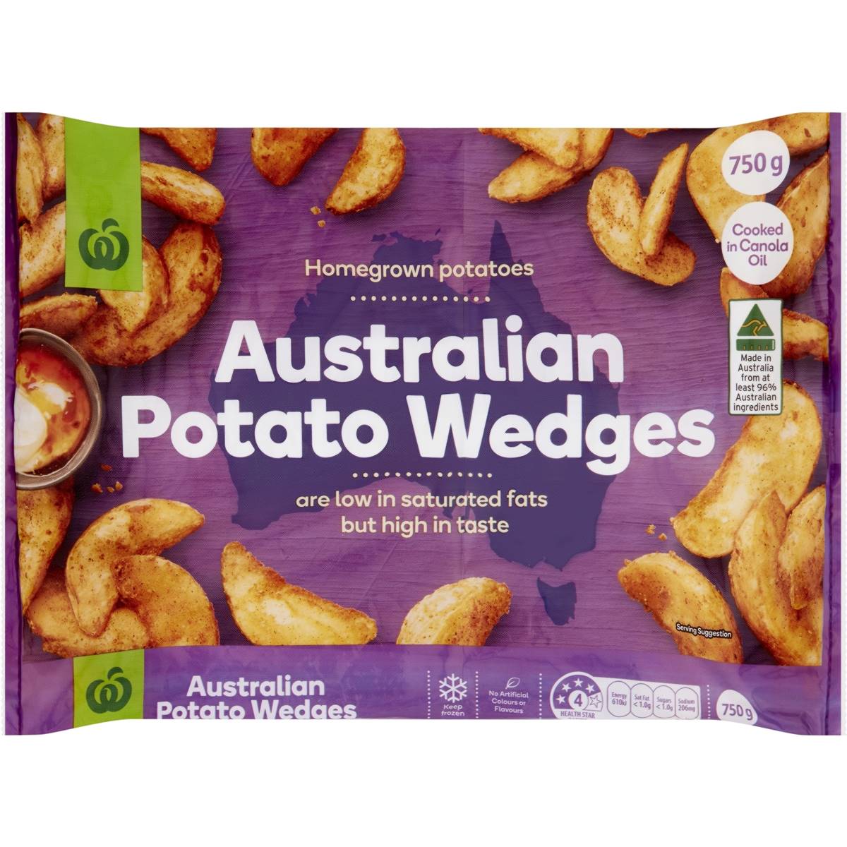 Calories in Woolworths Potato Wedges