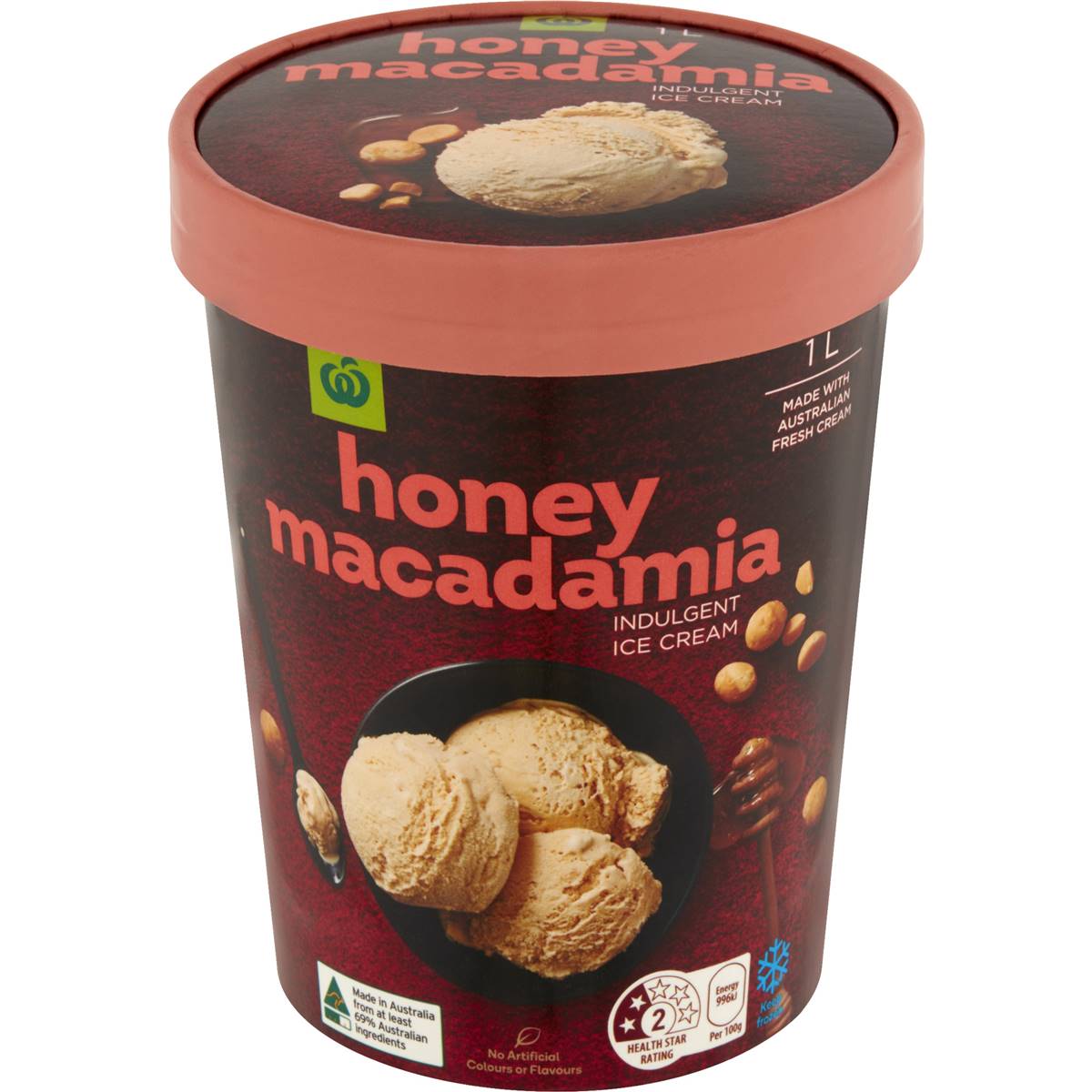 Calories in Woolworths Ice Cream Honey Caramel Macadamia