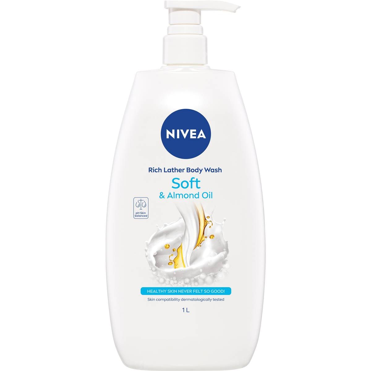Nivea Rich Lather Soft & Almond Oil Body Wash & Shower Gel 1L
