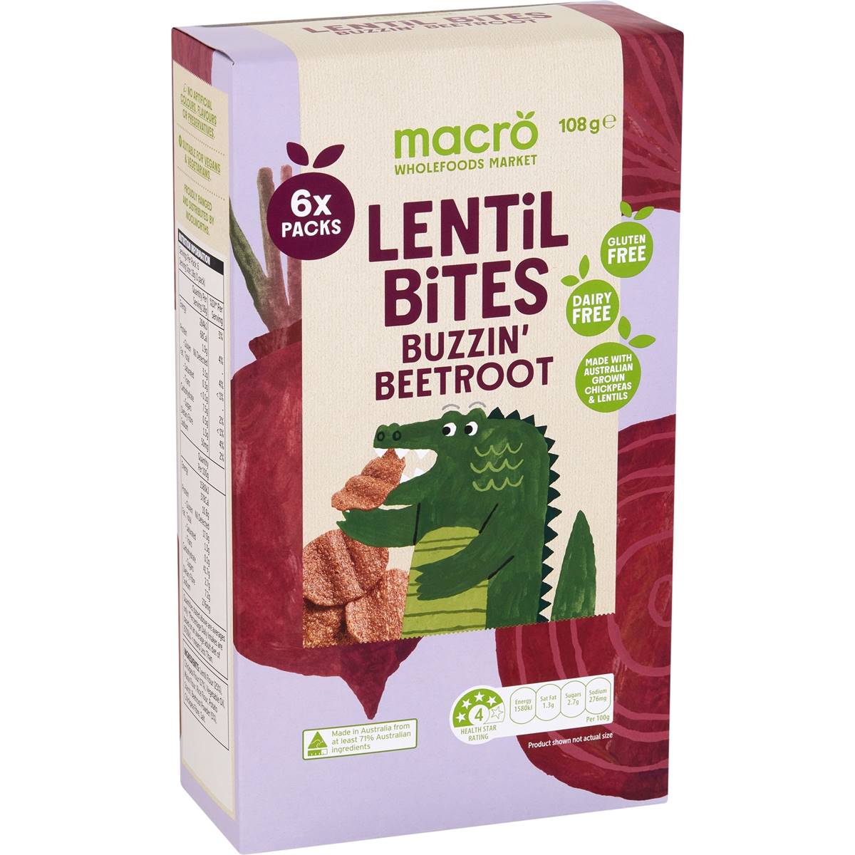 Macro Lentil Bites Beetroot