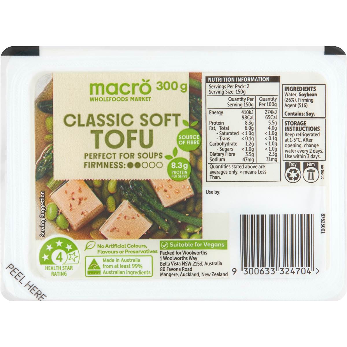 Calories in Macro Classic Tofu Regular calcount