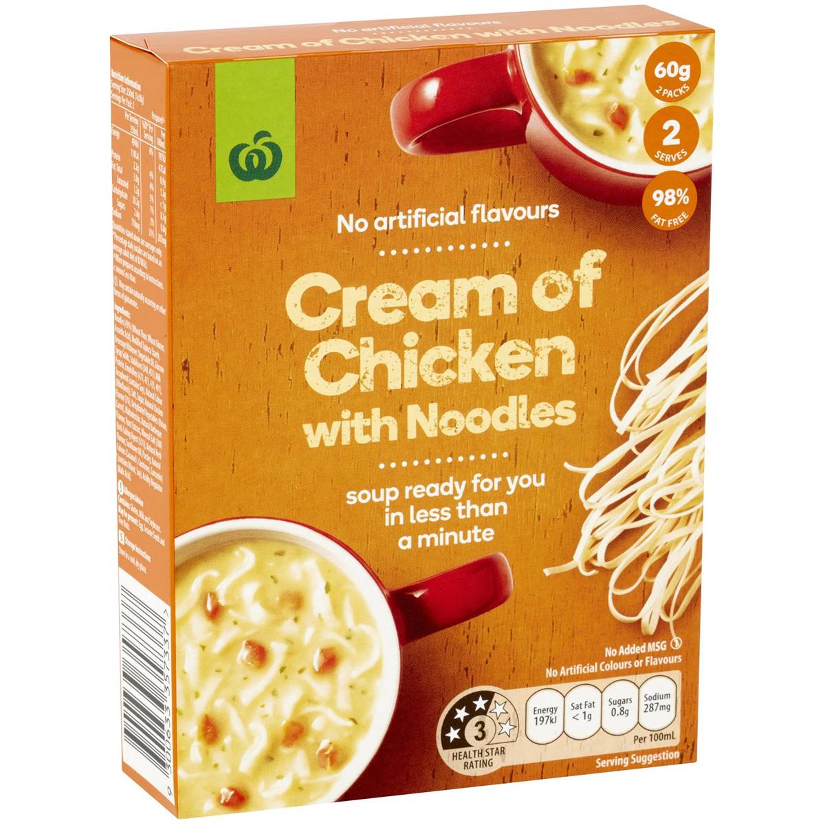 Woolworths Instant Soup Cream Of Chicken Noodles 60g Woolworths