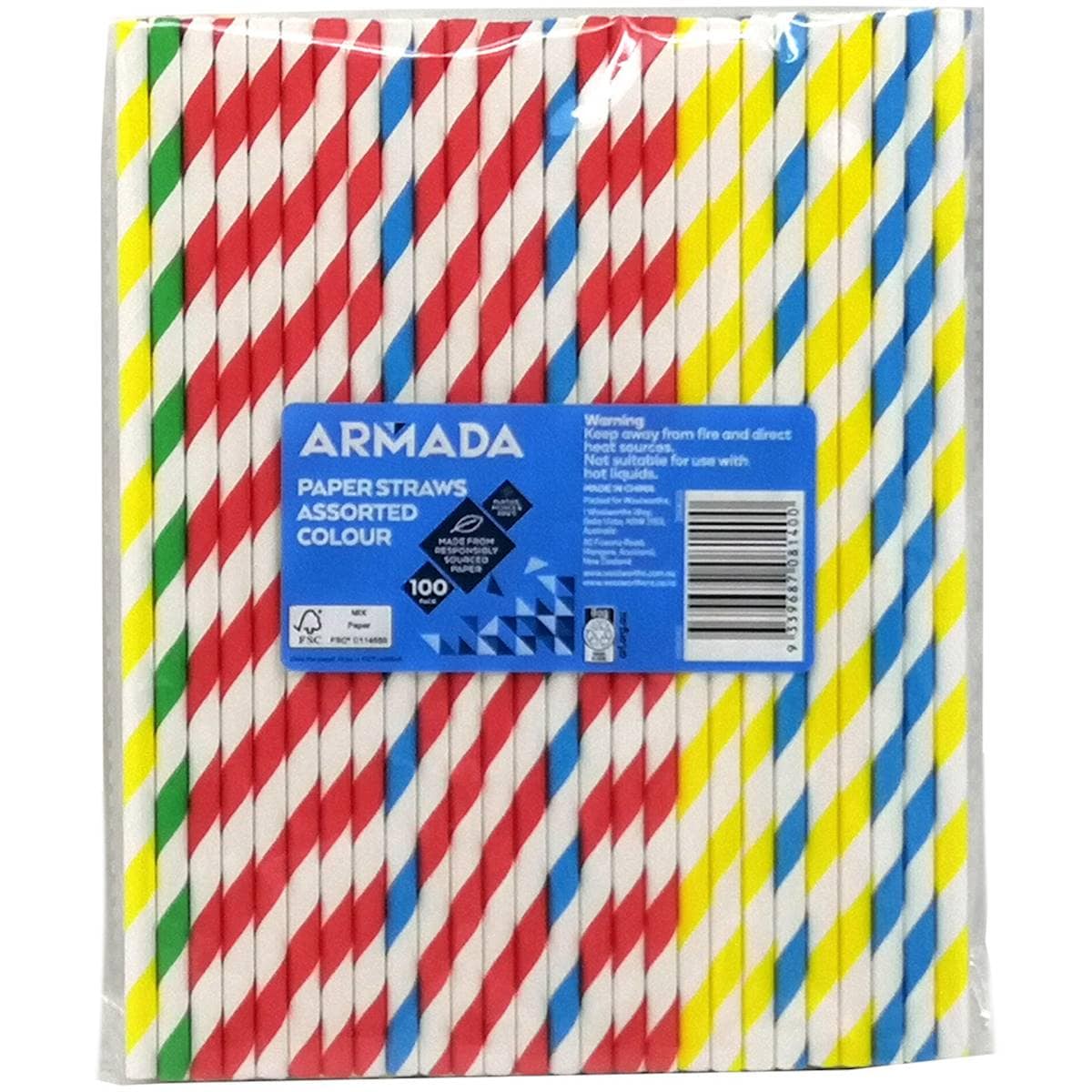 Armada Paper Straws Striped