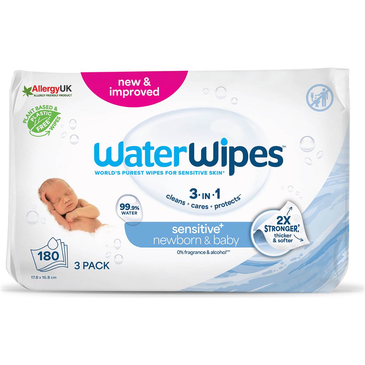 WaterWipes Baby & Newborn Sensitive Wipes 180 pack