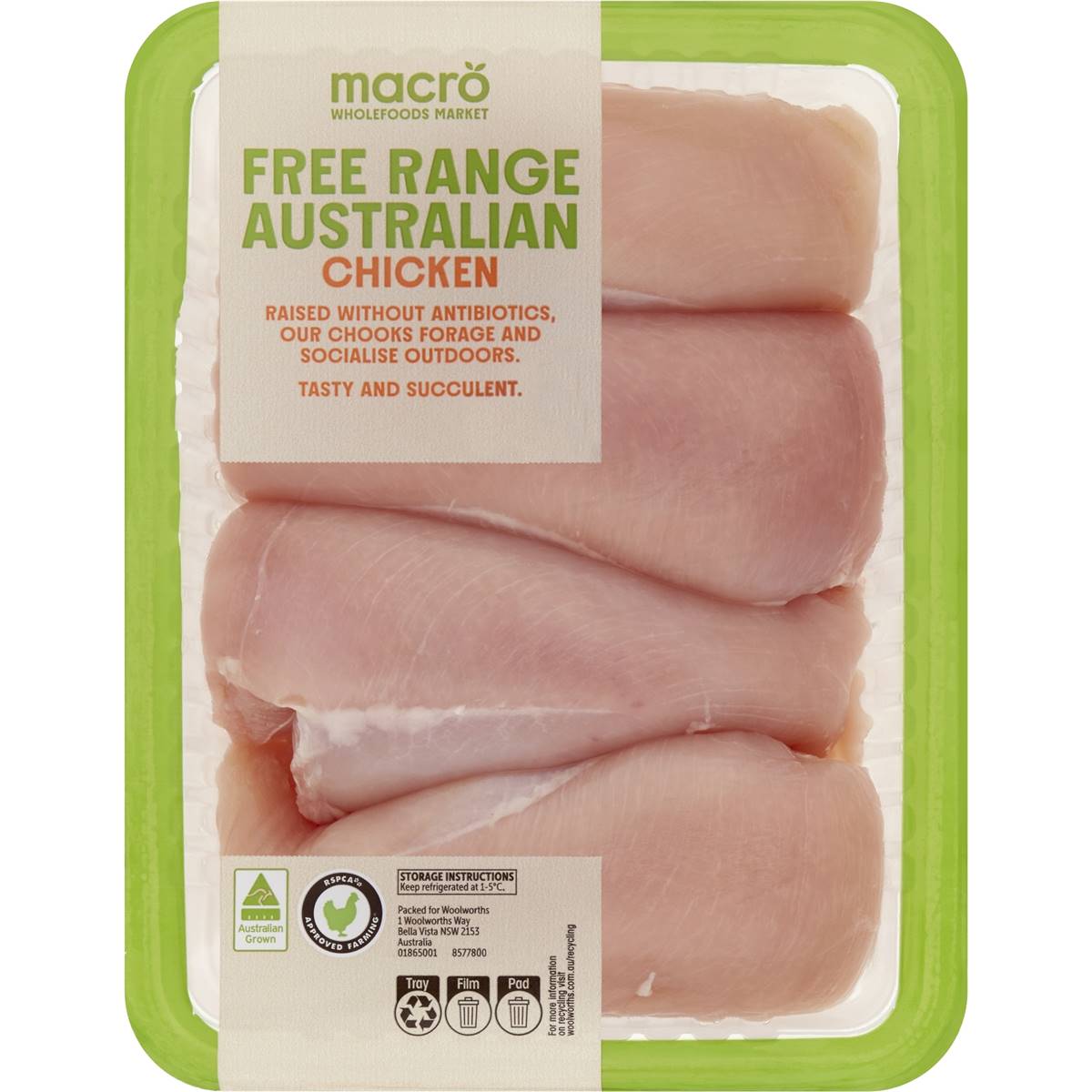 Calories in Macro Chicken Breast Fillets Free Range calcount