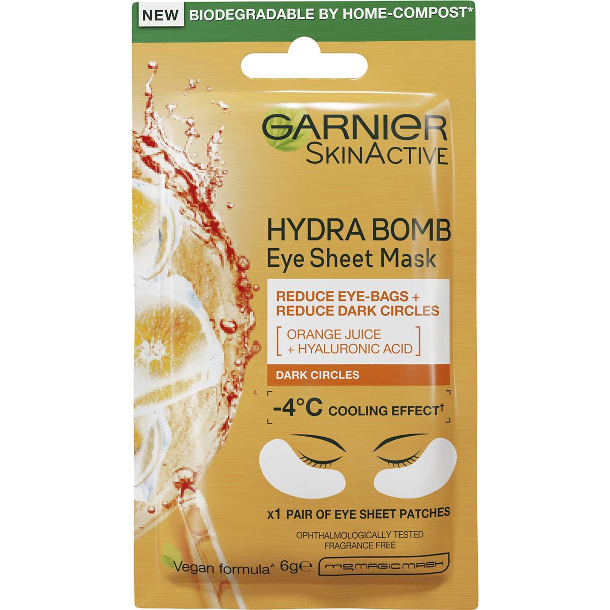 Garnier Skin Active Hydra Bomb Eye Sheet Mask Orange each