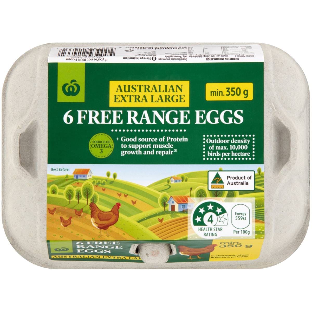 Woolworths 6 Extra Large Free Range Eggs