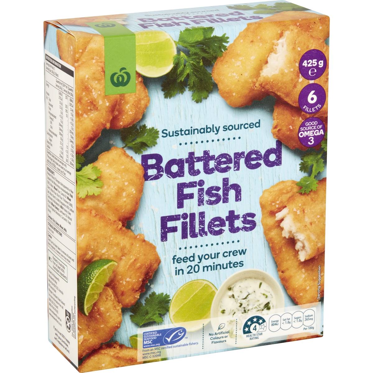Calories in Woolworths Battered Fish Fillets