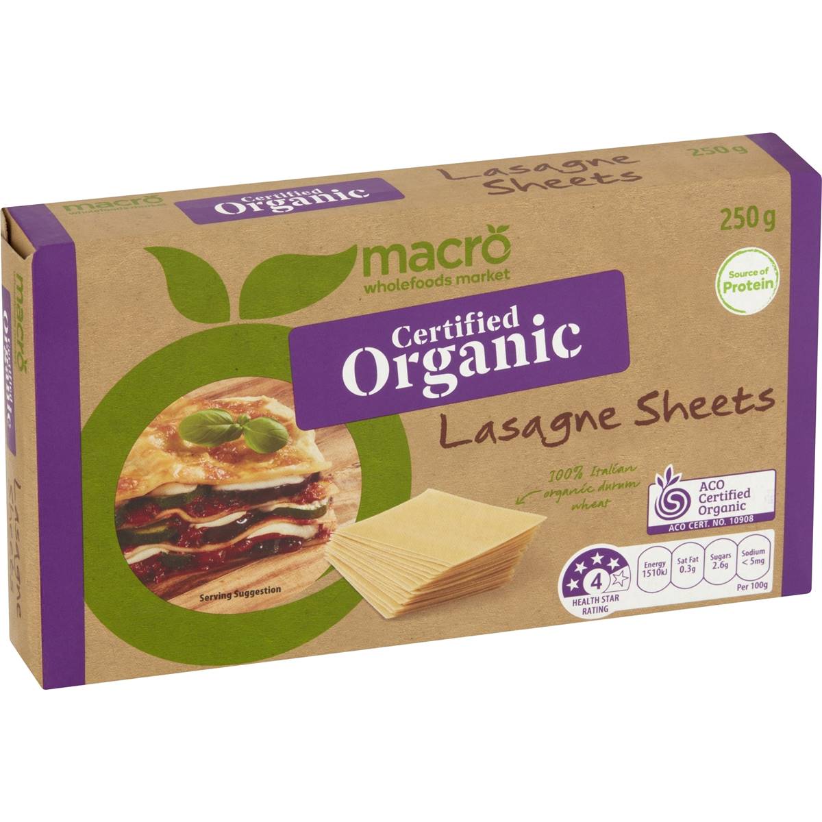 Calories in Coles Organic Lasagne Sheets calcount