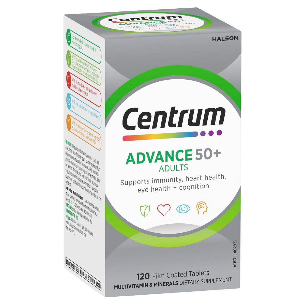 Centrum Advance 50+ Daily Multivitamin Supplements 120 pack