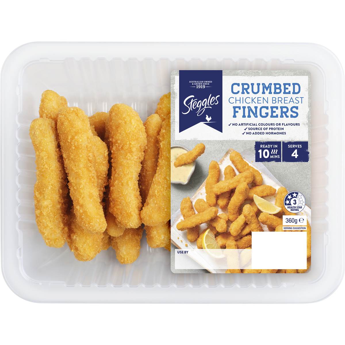 Calories in Steggles Chicken Breast Fingers calcount