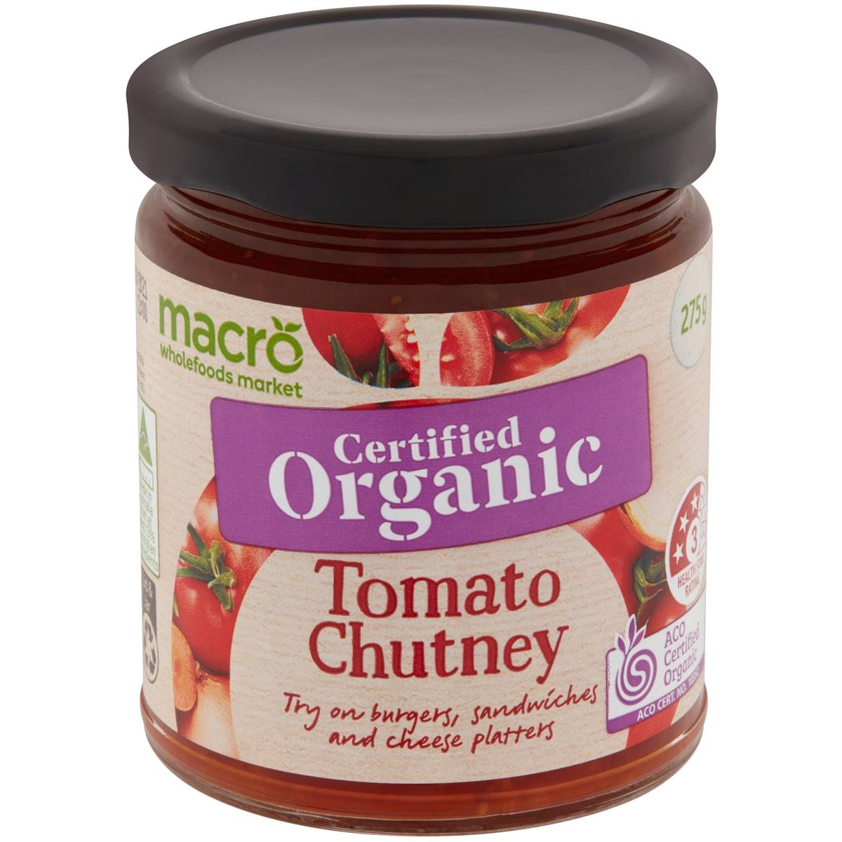 Calories in Macro Organic Tomato Chutney Calorie Counter Australia