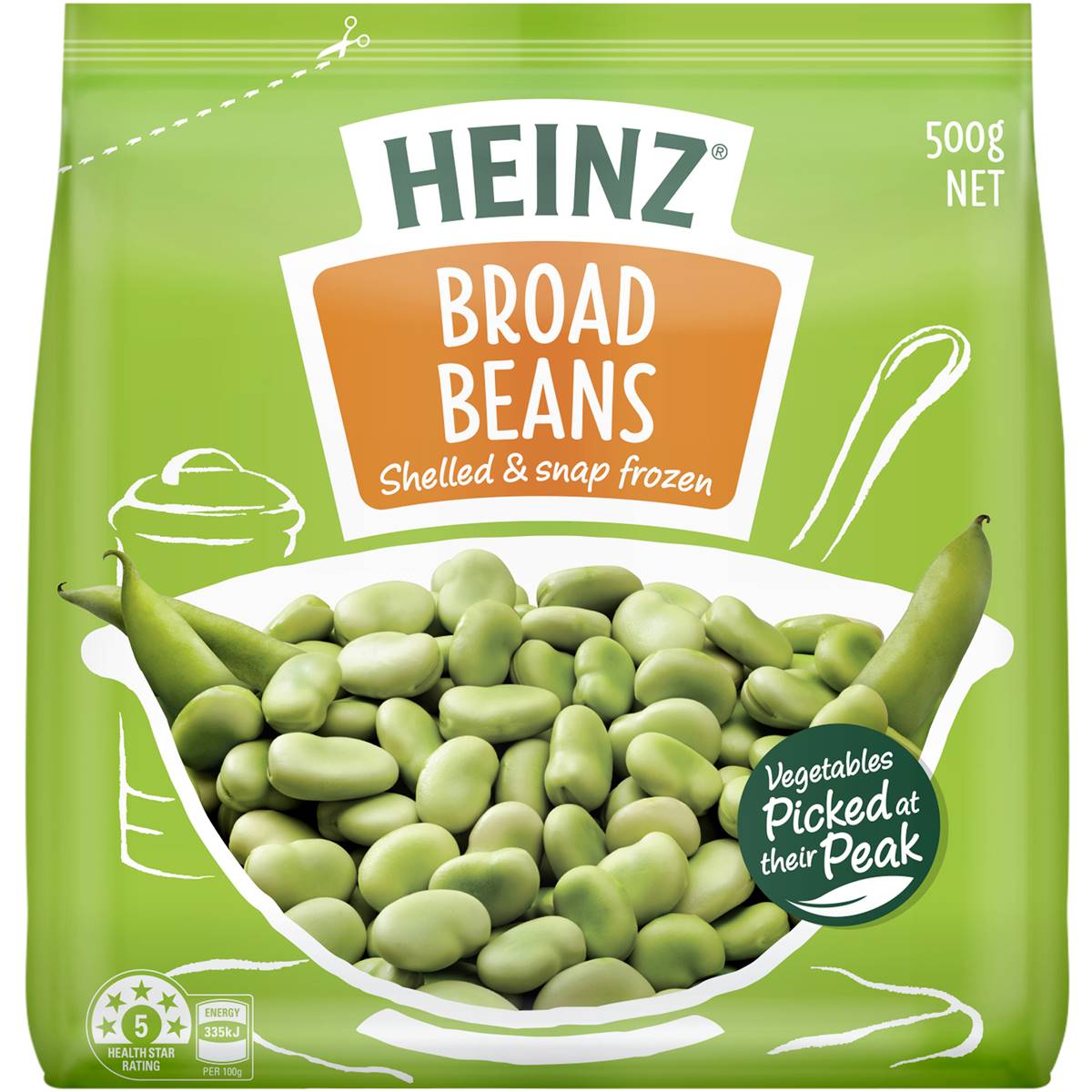 Calories in Heinz Frozen Broad Beans Broad