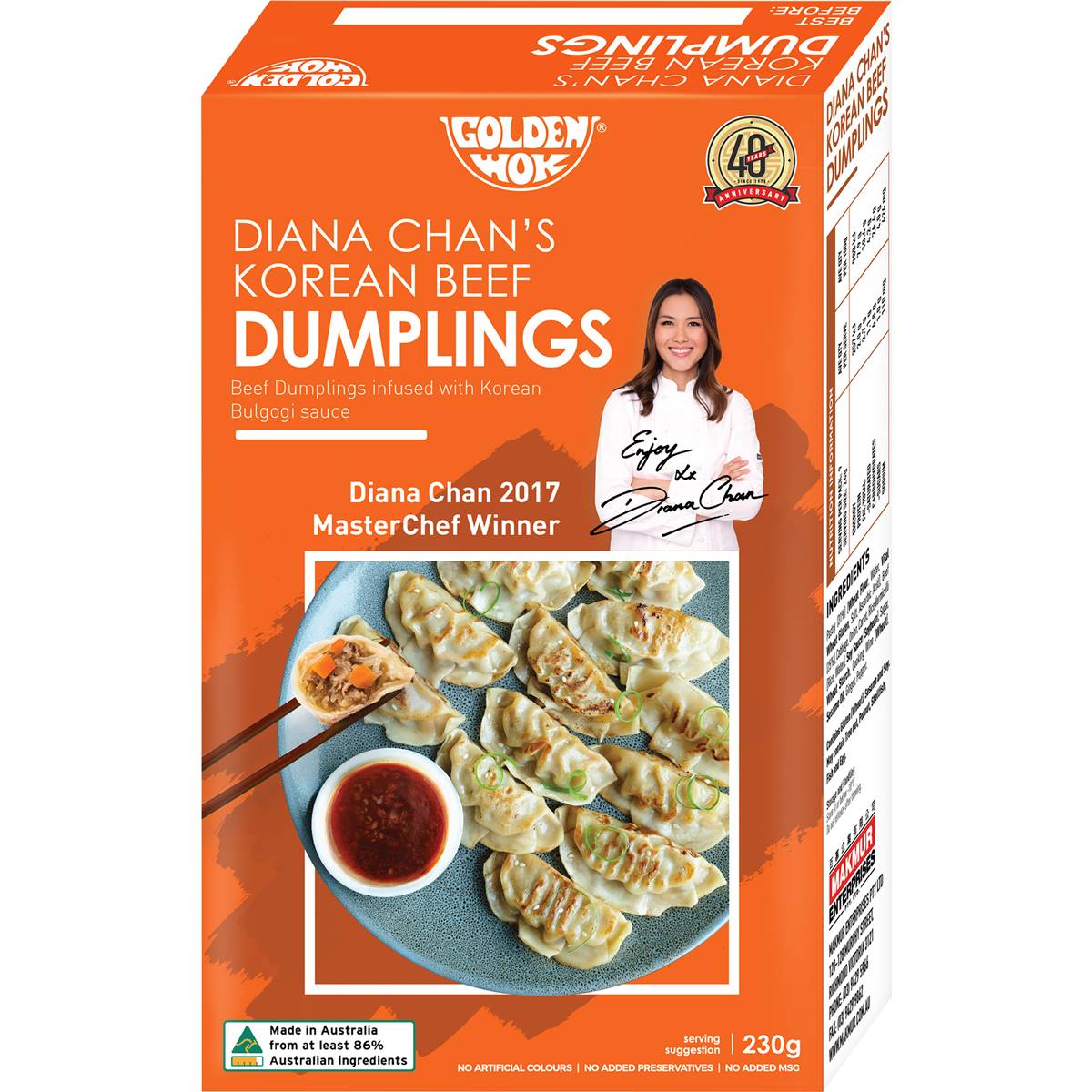 Golden Wok Diana Chan Korean Beef Dumpling 230g