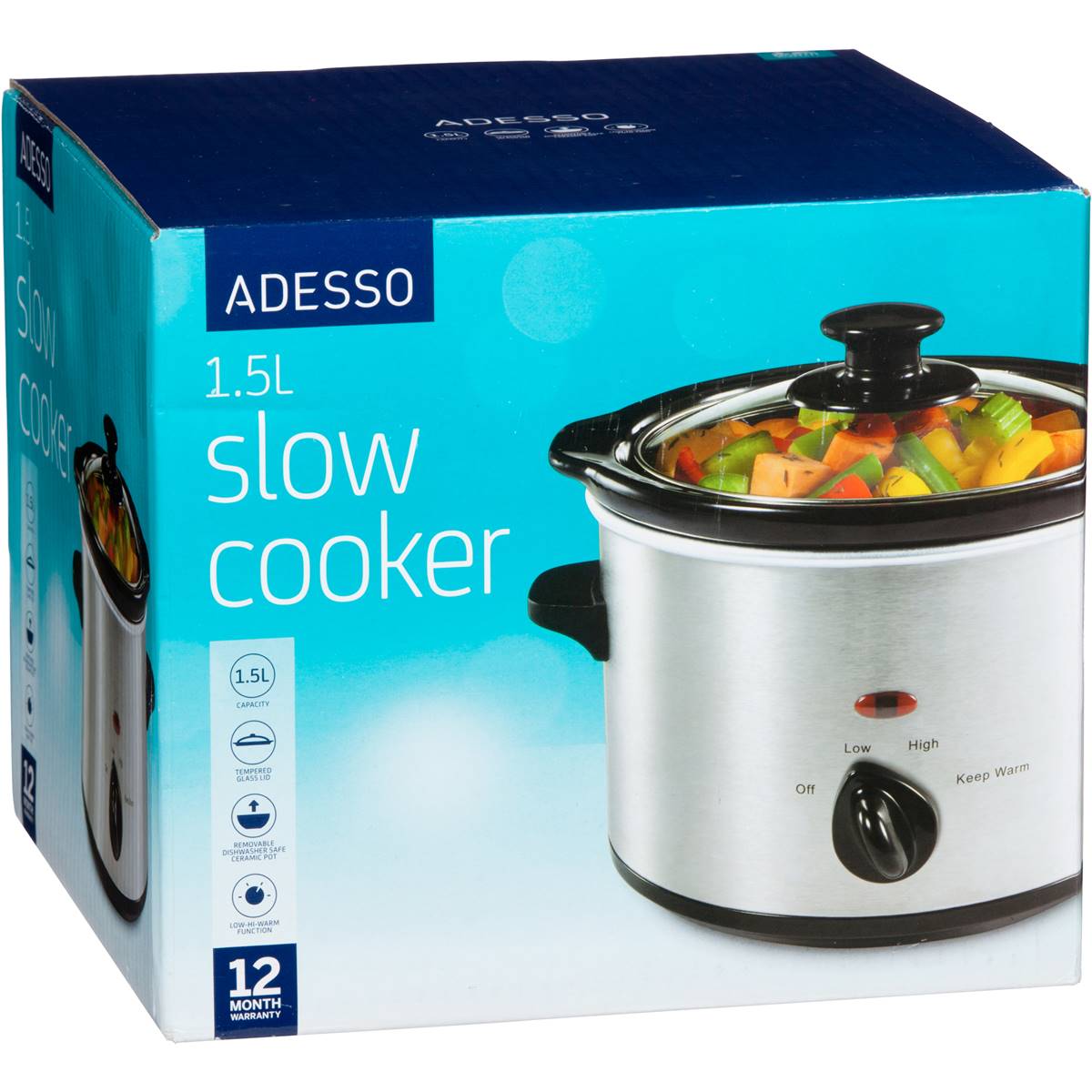 Adesso Appliance Slow Cooker 1.5l each Woolworths