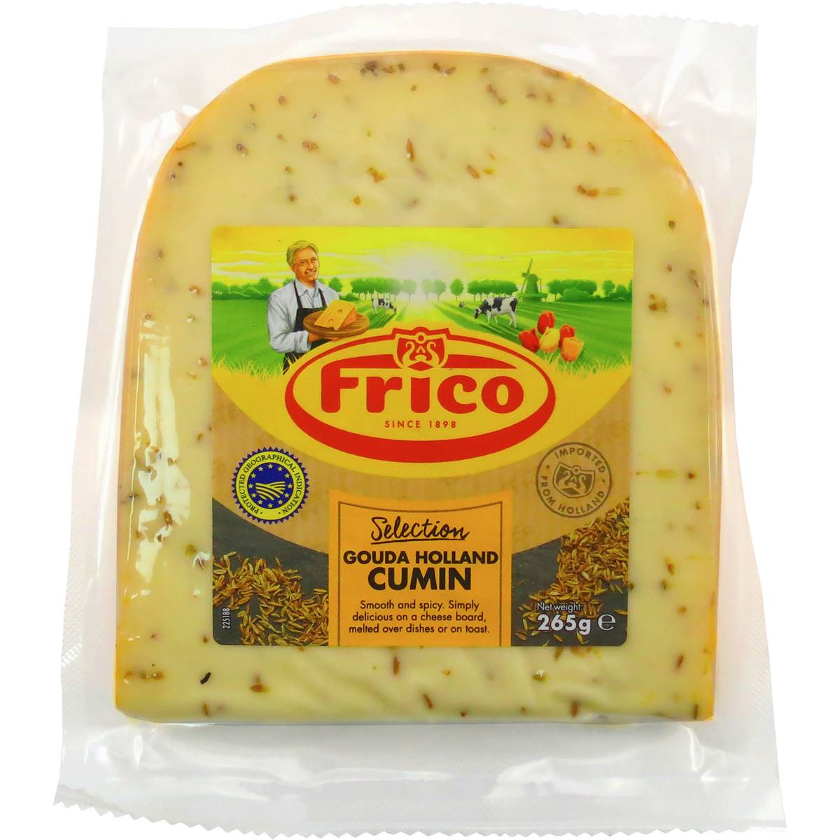 Calories in Frico Gouda Cumin Cheese Wedge calcount