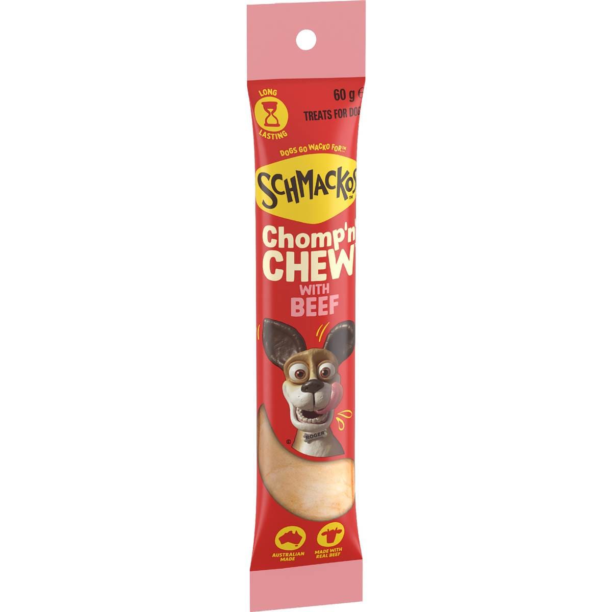 Schmackos Chomp N Chew With Beef Large Dog Treats