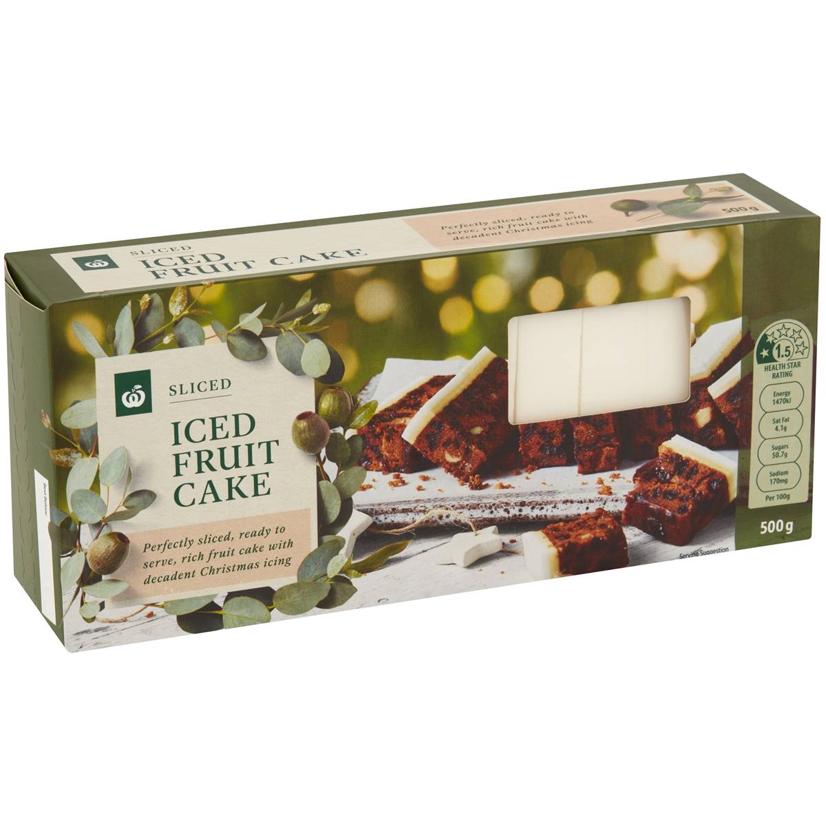 Calories in Woolworths Iced Christmas Cake Cake