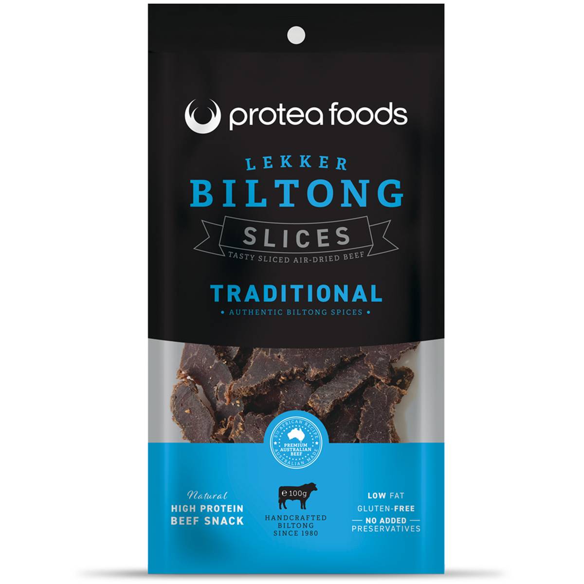 Calories in Protea Foods Biltong Slices Traditional South African