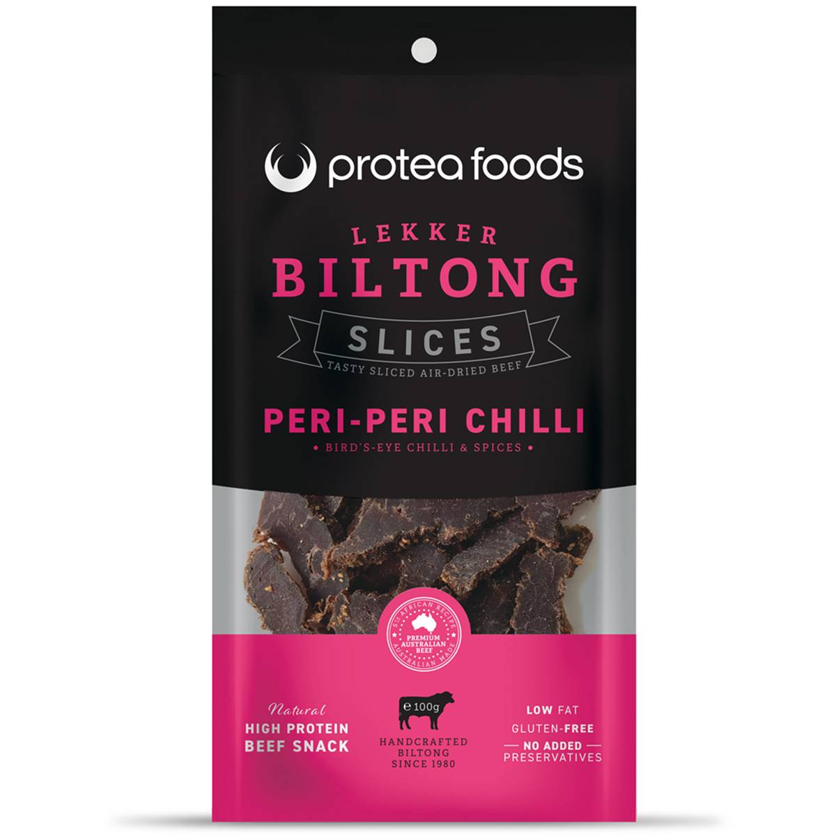 Calories in Protea Foods Biltong Slices Peri Peri