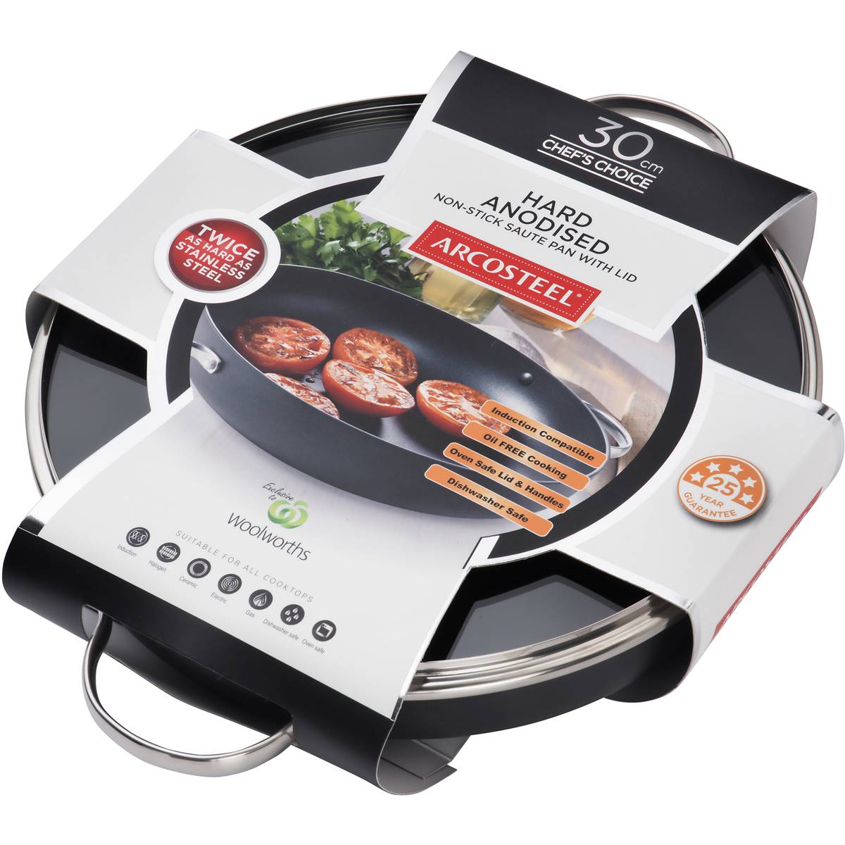 Arcosteel Saute Pan With Lid 30cm