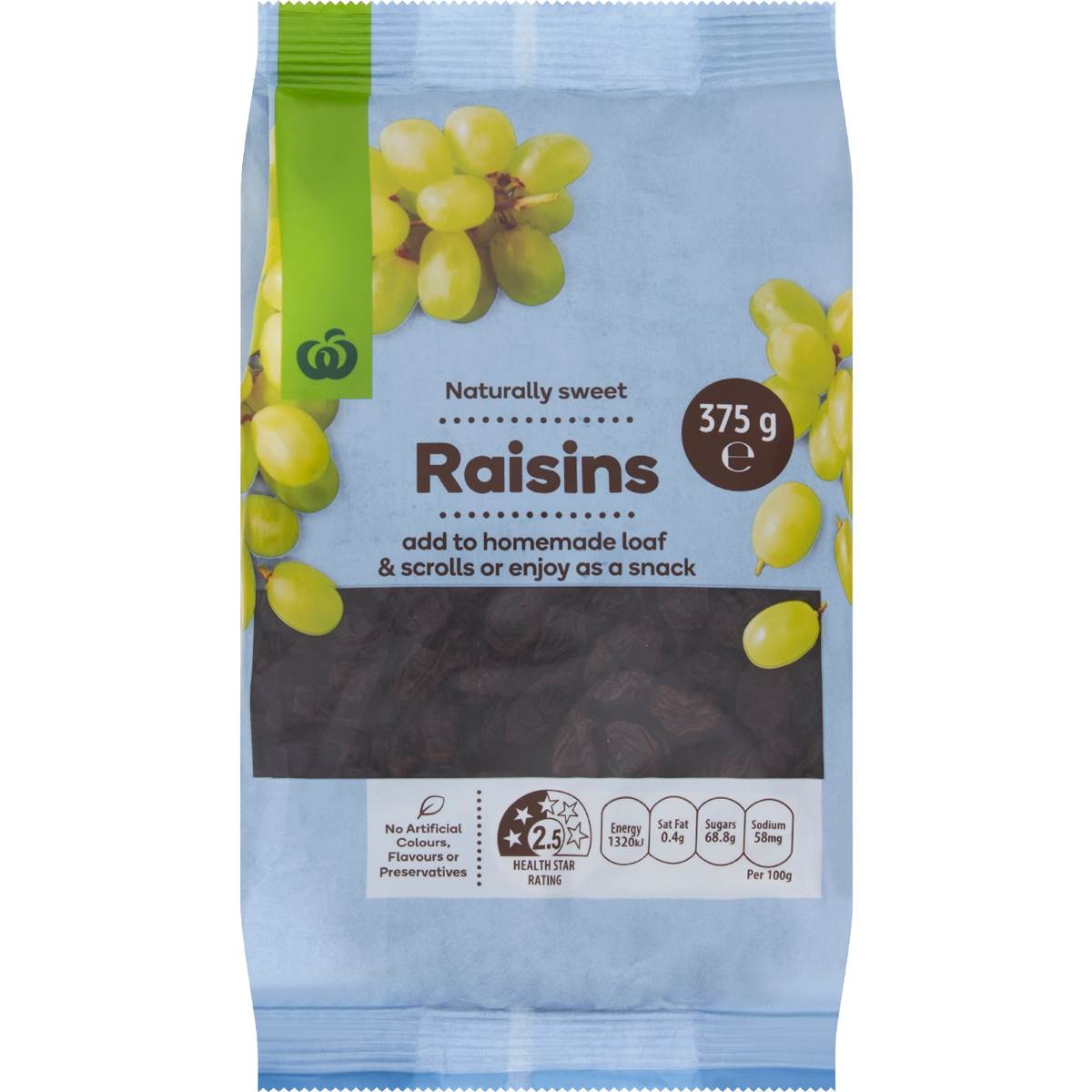 Calories in Woolworths Raisins calcount