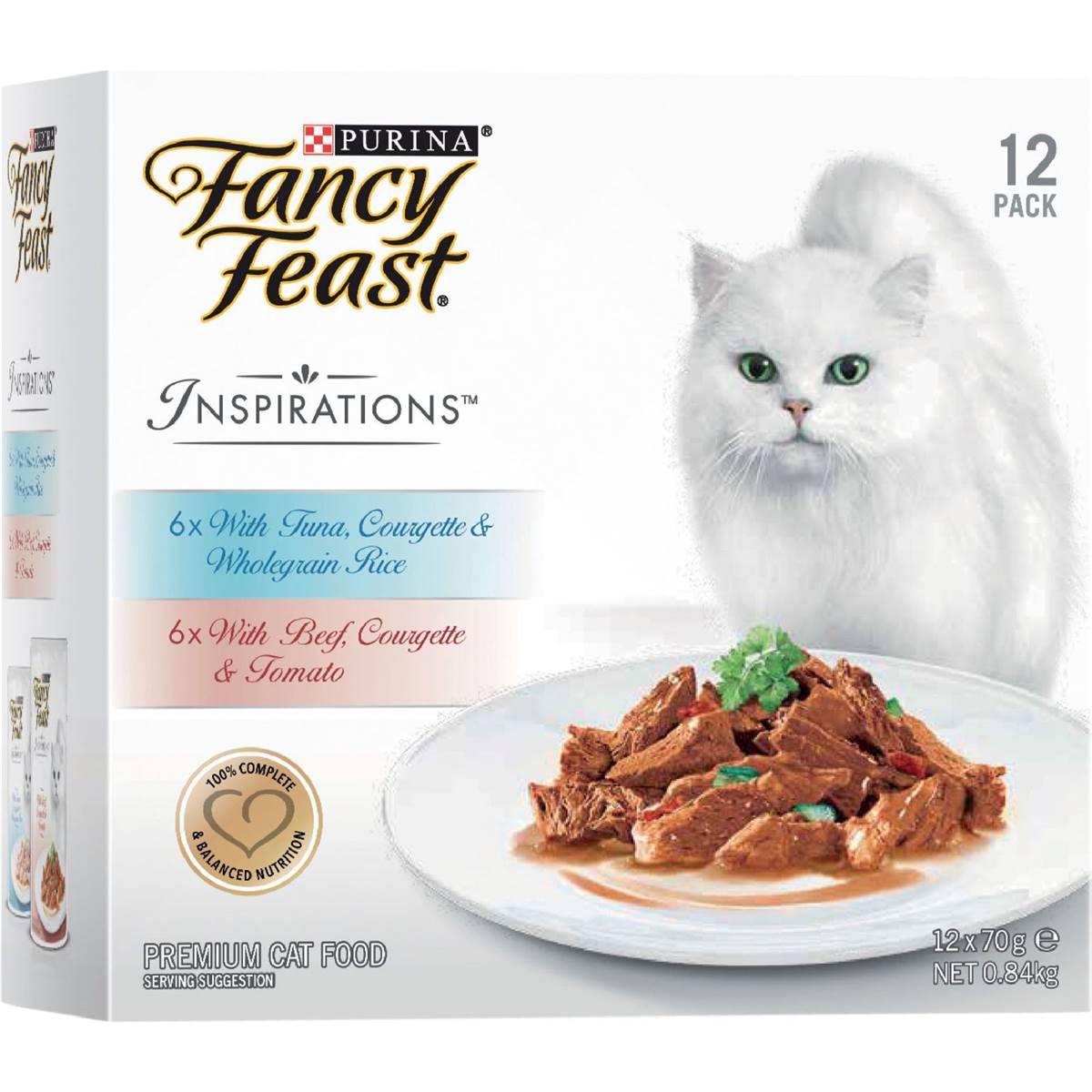 Fancy Feast Adult Inspirations Beef & Tuna Collection Wet Cat Food 70g x 12 pack – Woolworths