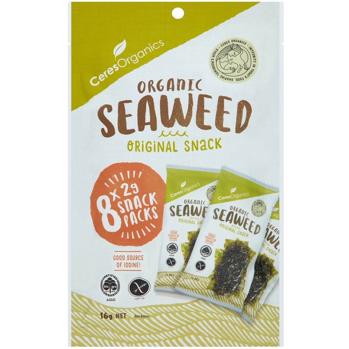 Calories in Ceres Organics Seaweed Teriyaki Multipack 8x2g calcount