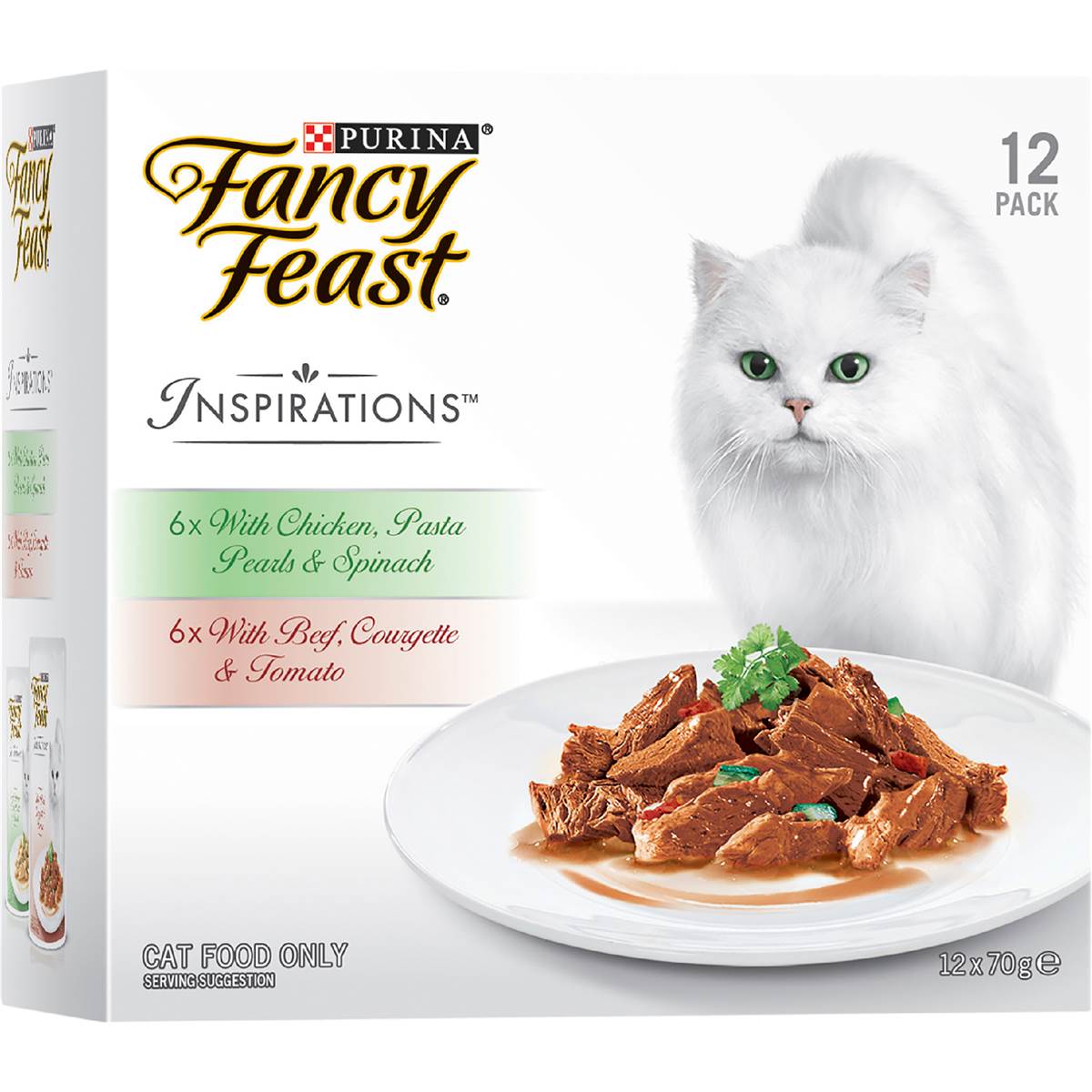 Fancy Feast Inspirations Wet Cat Food Beef & Chicken 70g x 12 pack – Woolworths