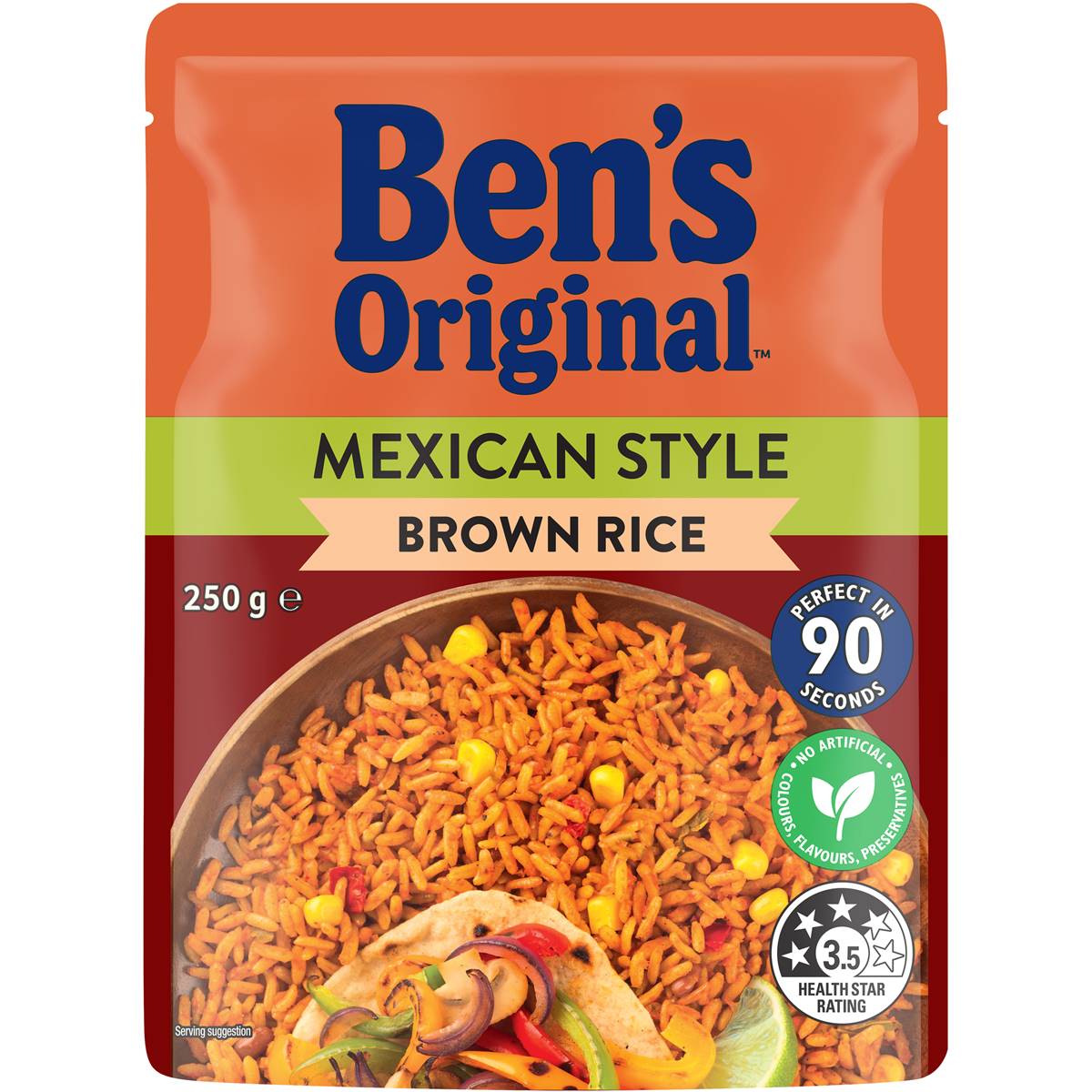 Calories in Ben's Original Brown Mexican Style Microwave Rice Pouch
