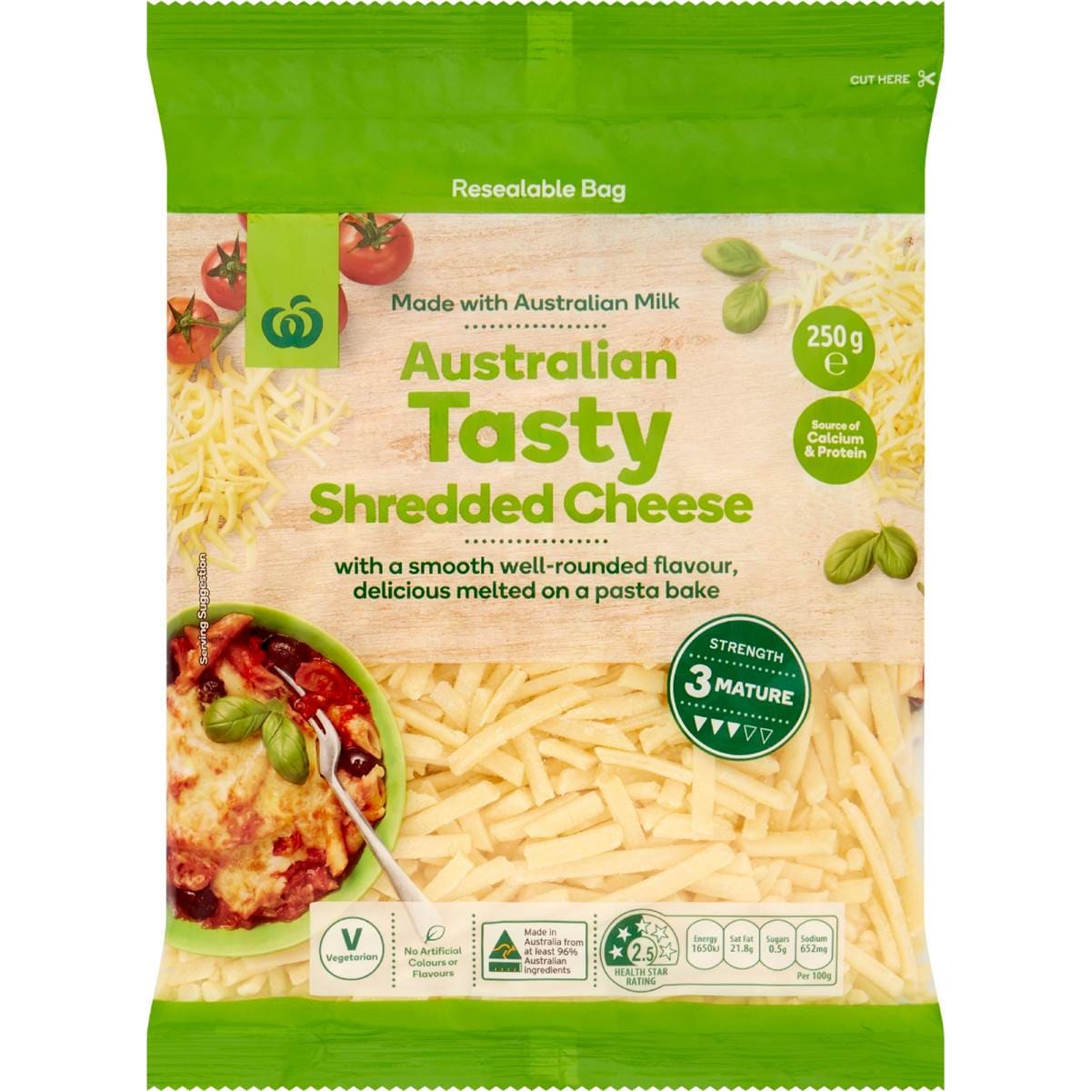 394 calories in Woolworths Tasty Cheese Shredded (100g) calcount