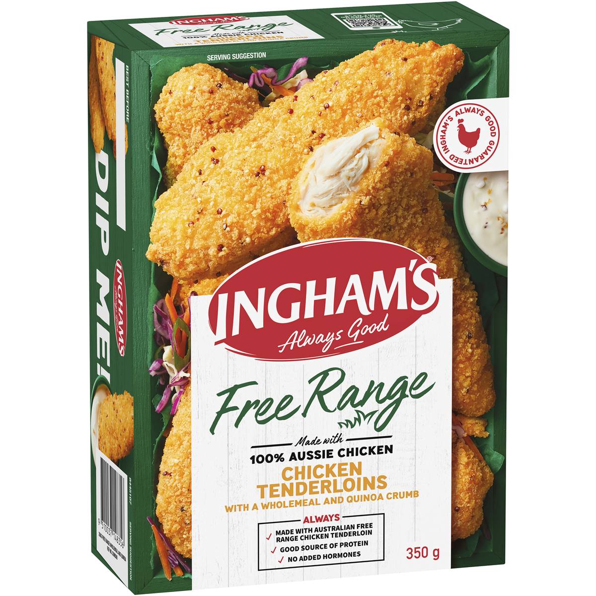 Inghams Free Range Chicken Tenderloins Wholemeal And Quinoa